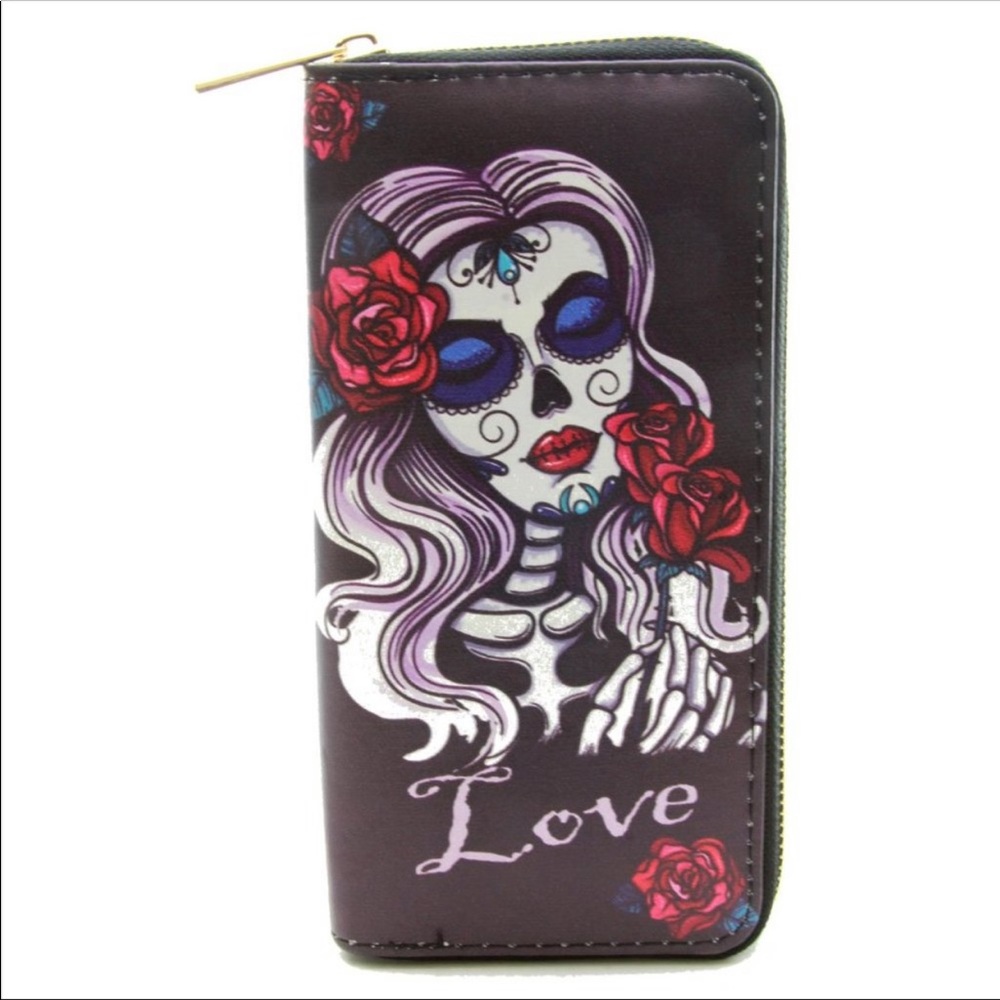 Sugar Skull Print Wallet
